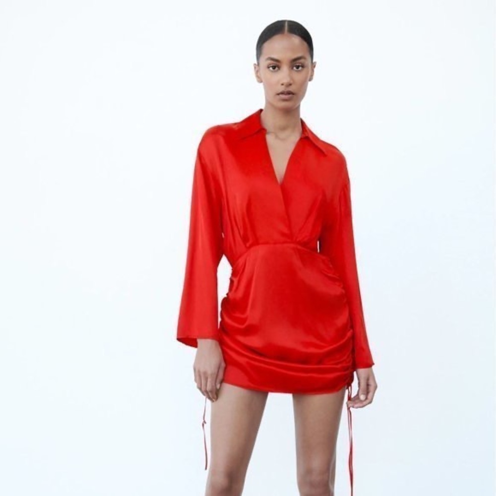 Zara red mini dress. Size XS. NWT - Picture 3 of 8